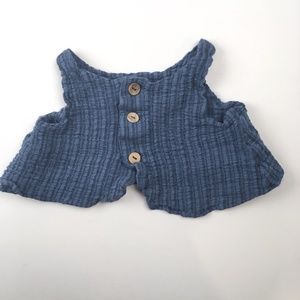 Baby Crop Tank Top 12-18 Month ZARA Blue Button Up